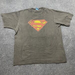 Vintage Y2K 2006 Superman Shirt Men Medium Black Shield DC Comics Tee Superhero